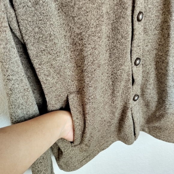 Reef knit sweater fleece top jacket coriander Sherpa collar sz L - Picture 3 of 10